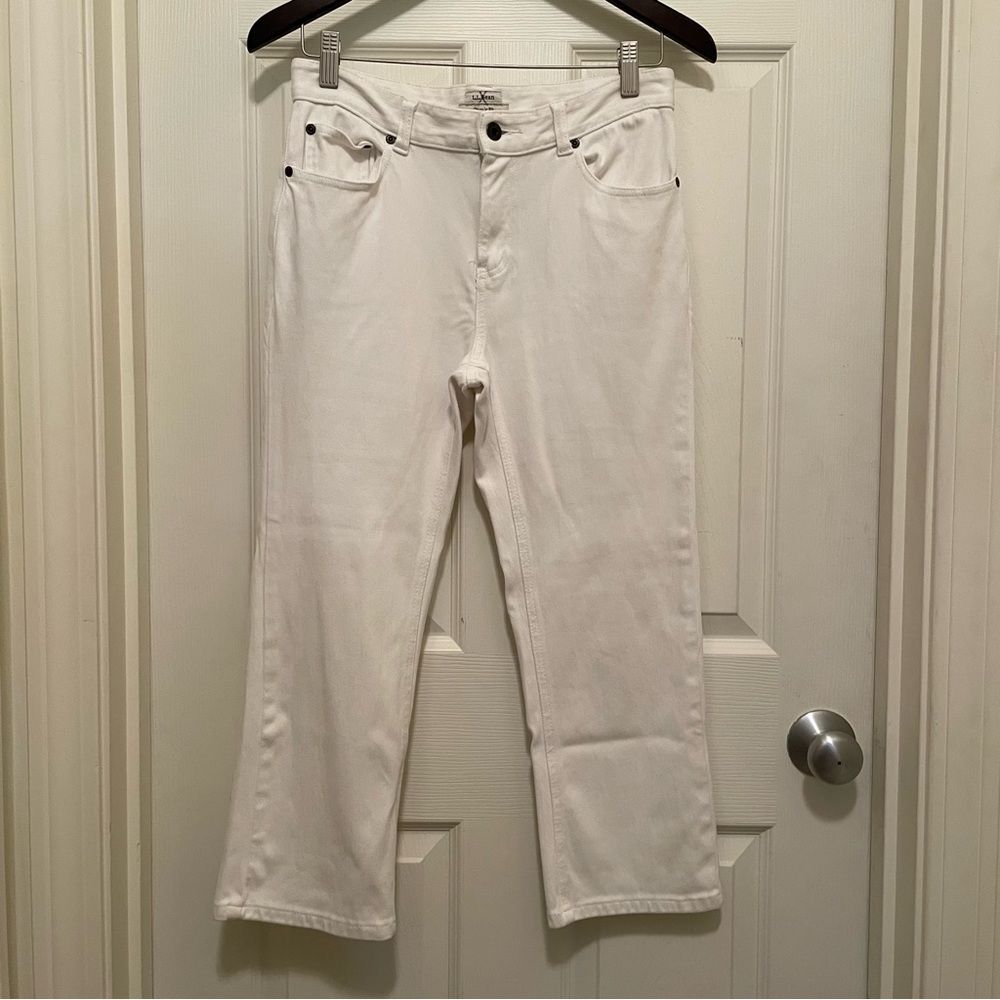 L.L. Bean Denim Capris White Classic Fit‎ Jeans Women's Size 4 Regular EUC